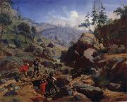 Charles Christian Nahl and august wenderoth Miners in the Sierras Sweden oil painting artist
